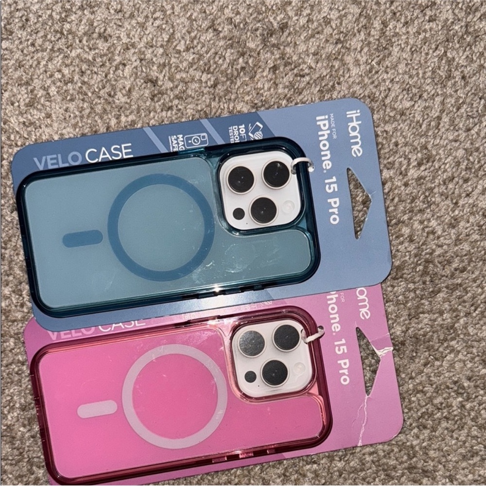 iHome VeloCase for iPhone 15 Pro - Teal and Magenta - Picture 2 of 5